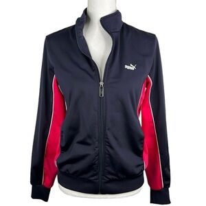 Puma Blue & Pink Zip Down Active Loungewear Tracksuit Jacket Size Medium